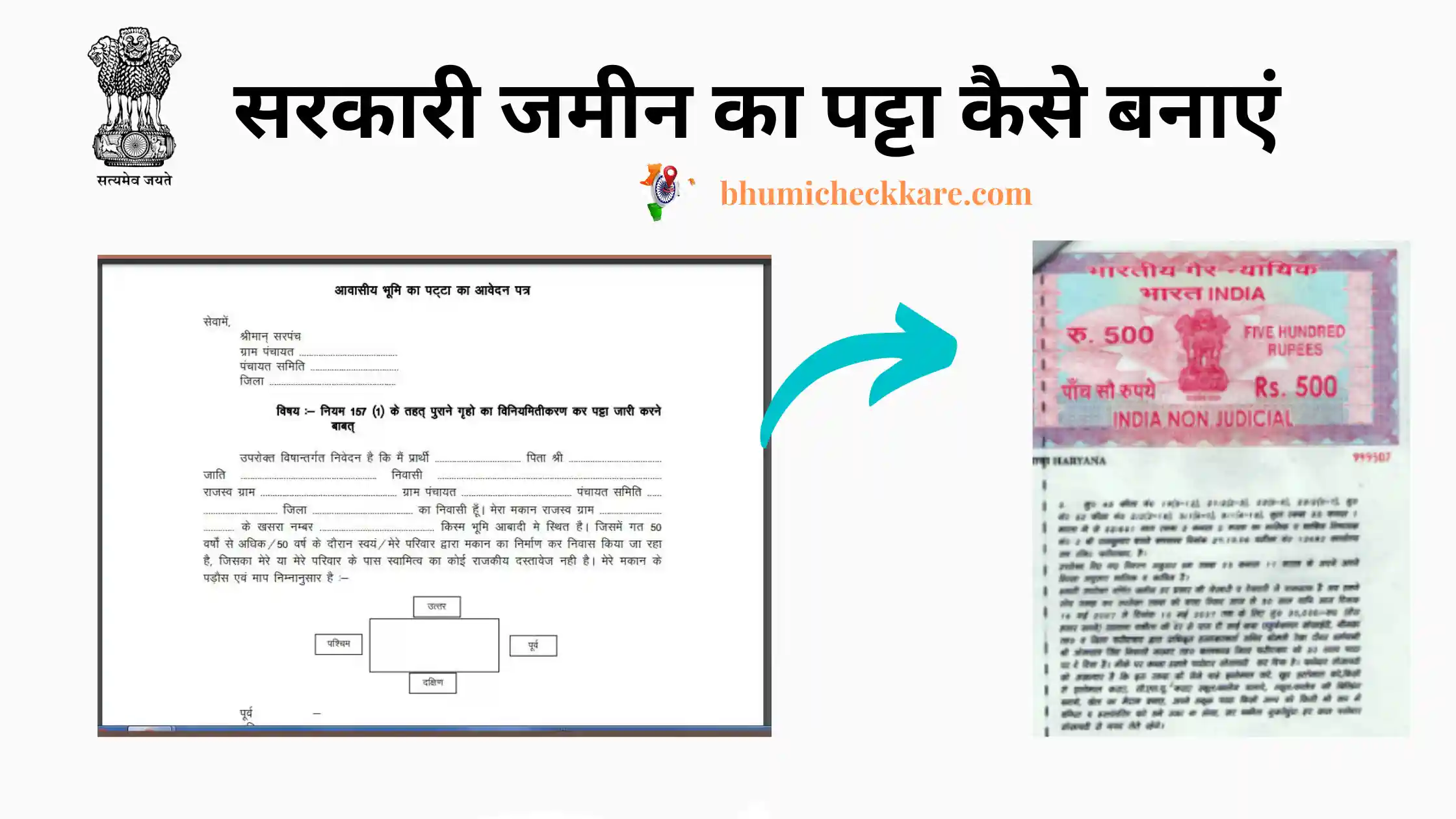 sarkari jamin ka patta kaise banaye