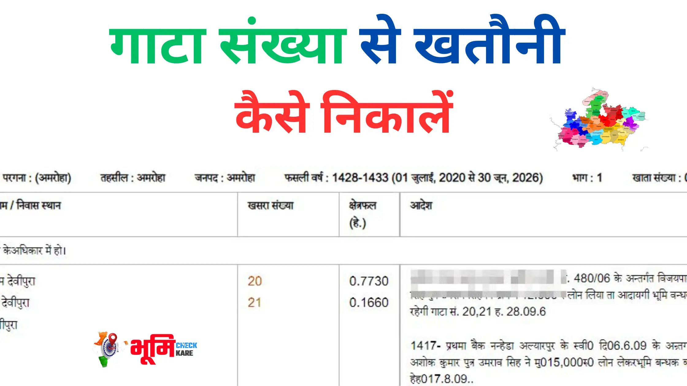 Gata Number se Khatauni Kaise Nikale