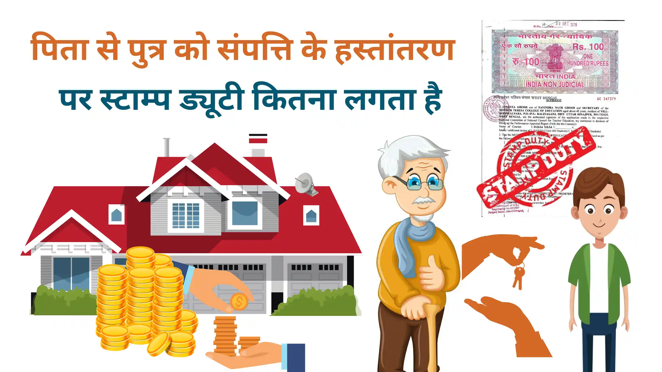 pita se putra ko sampatti ke hastantaran par stamp duty